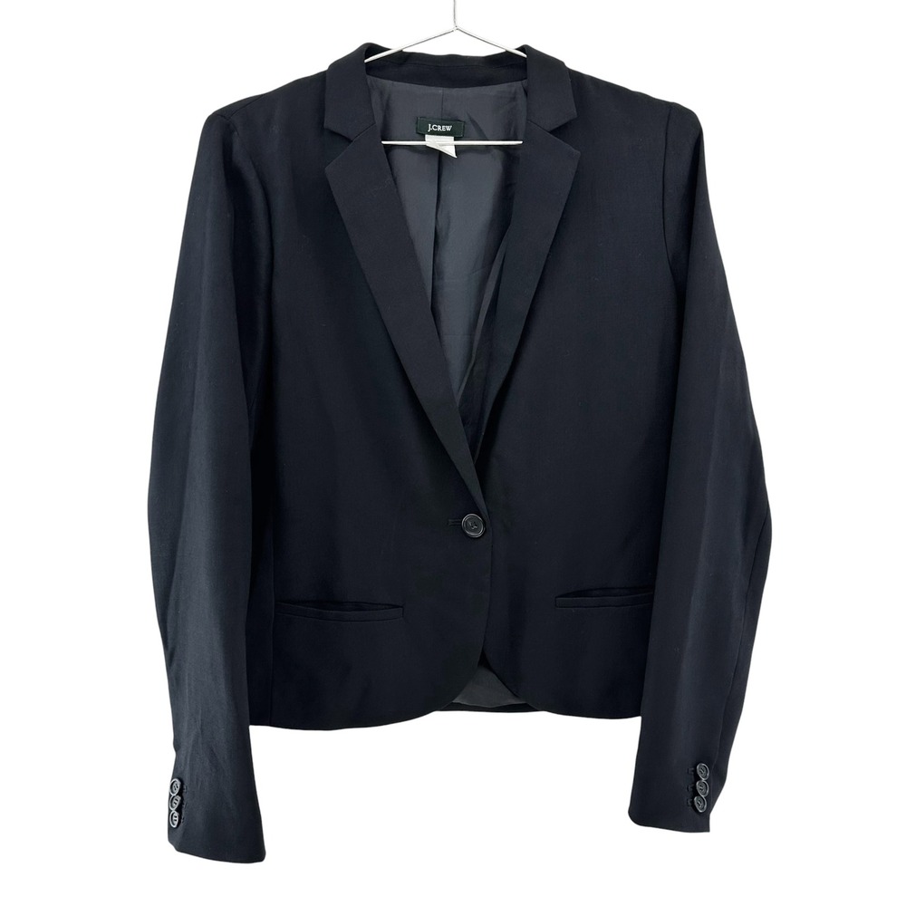 J. CREW 100% Wool Blazer • 6 • black • chic preppy corporate office business